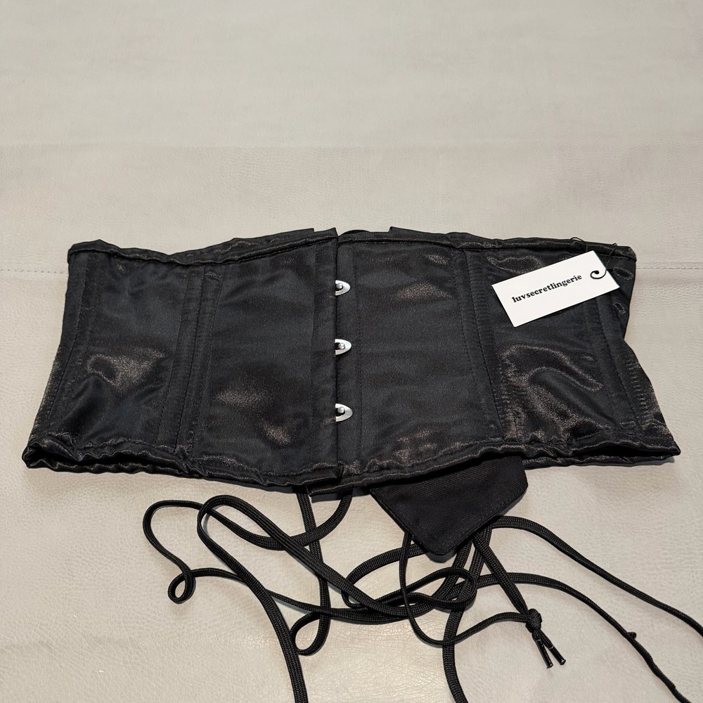 New Luvsecretlingerie Black Satin Underbust Corset Belt Lace Up 30 Inch/76cm6974